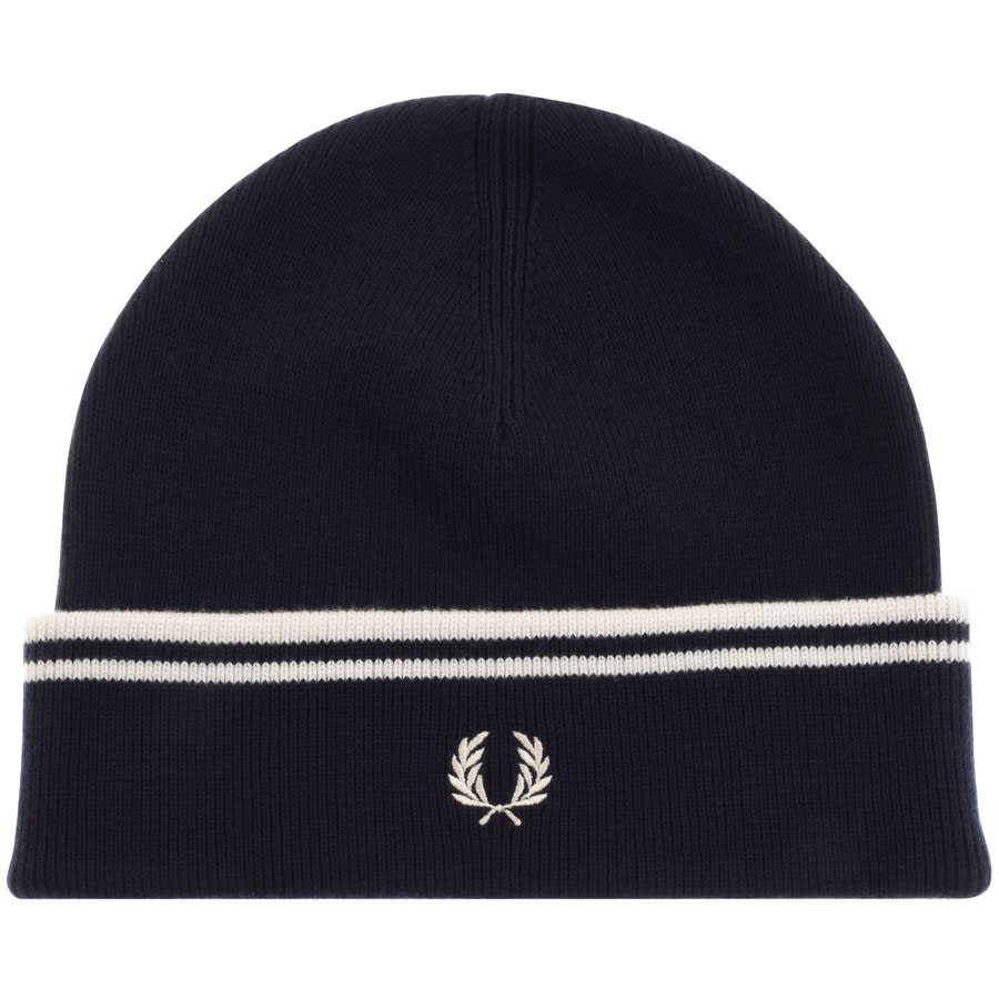 Alternative Image for ProductFred Perry Twin Tipped Ribbed Beanie Hat Navy1